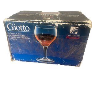 6 BORMIOLI  "LIGHT AND MUSIC" GIOTTO Liquor / Cocktail Glasses 5" Tall OPEN BOX